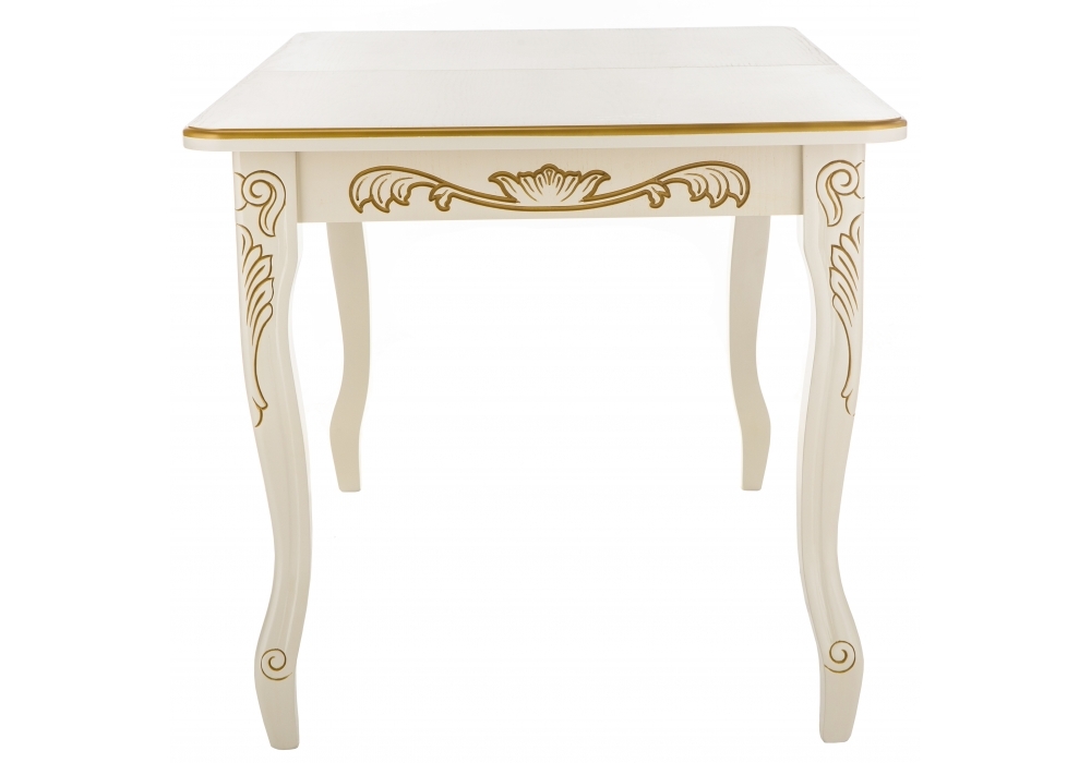 Стол деревянный Woodville Мауро патина золото / слоновая кость 318616