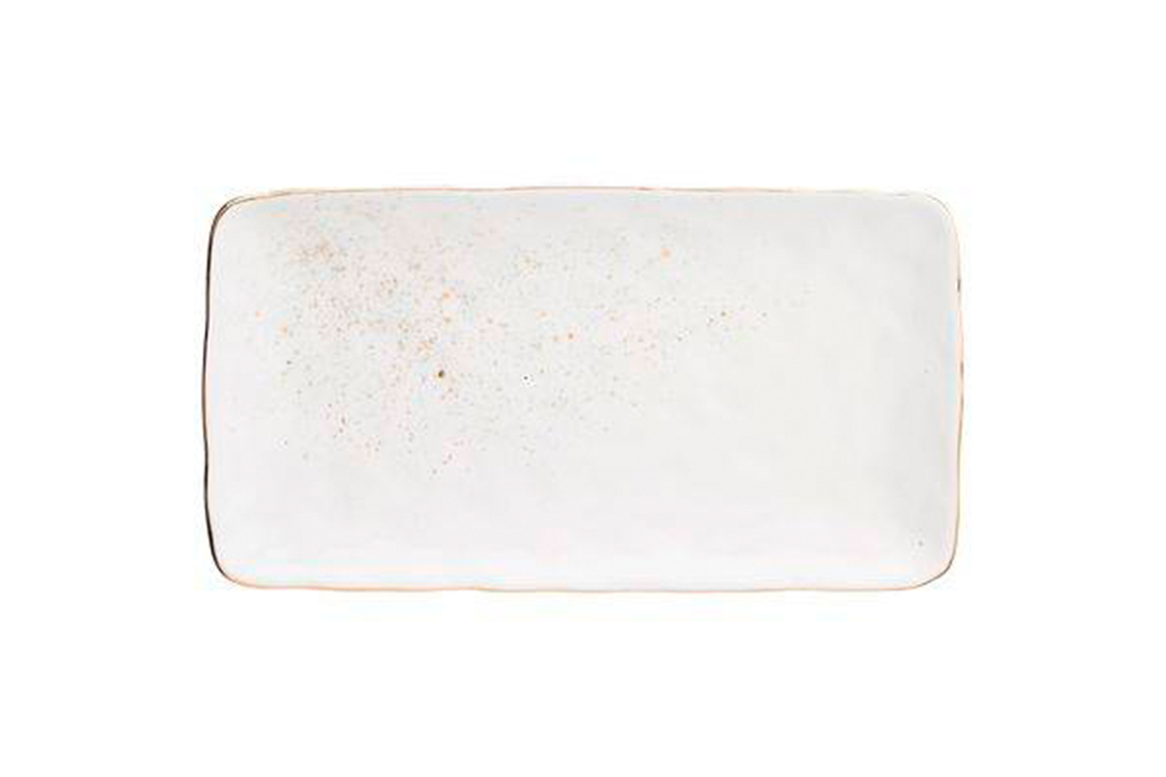 Блюдо прямоугольное "Bronco Gold" белое с золотом 30 см Garda Decor 263-1078