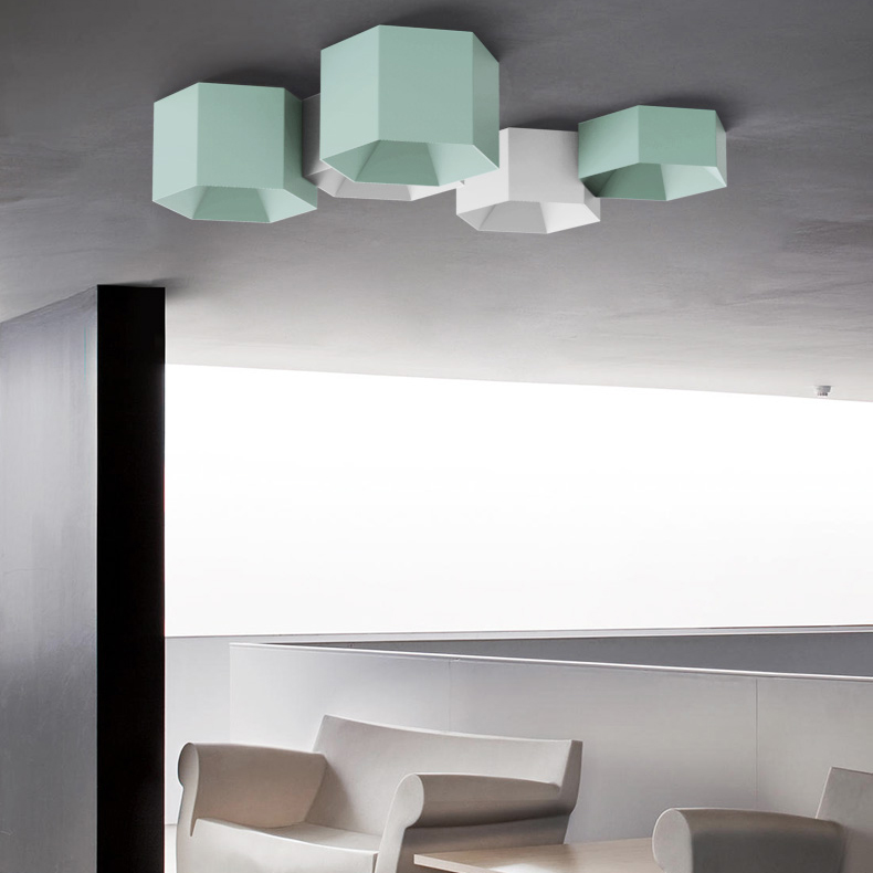 Потолочный светильник HEXAGON A H18 Light green by ImperiumLoft