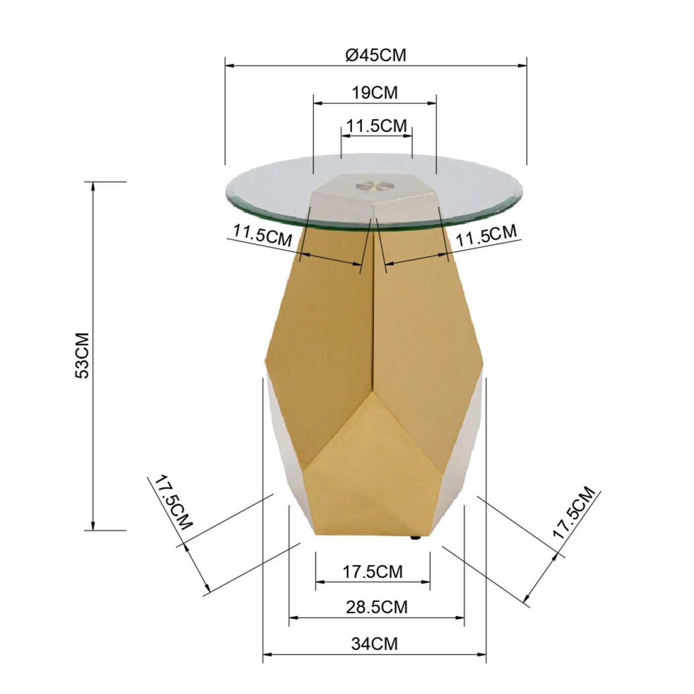Приставной стол Ricchezza Ø45cm KARE 70706