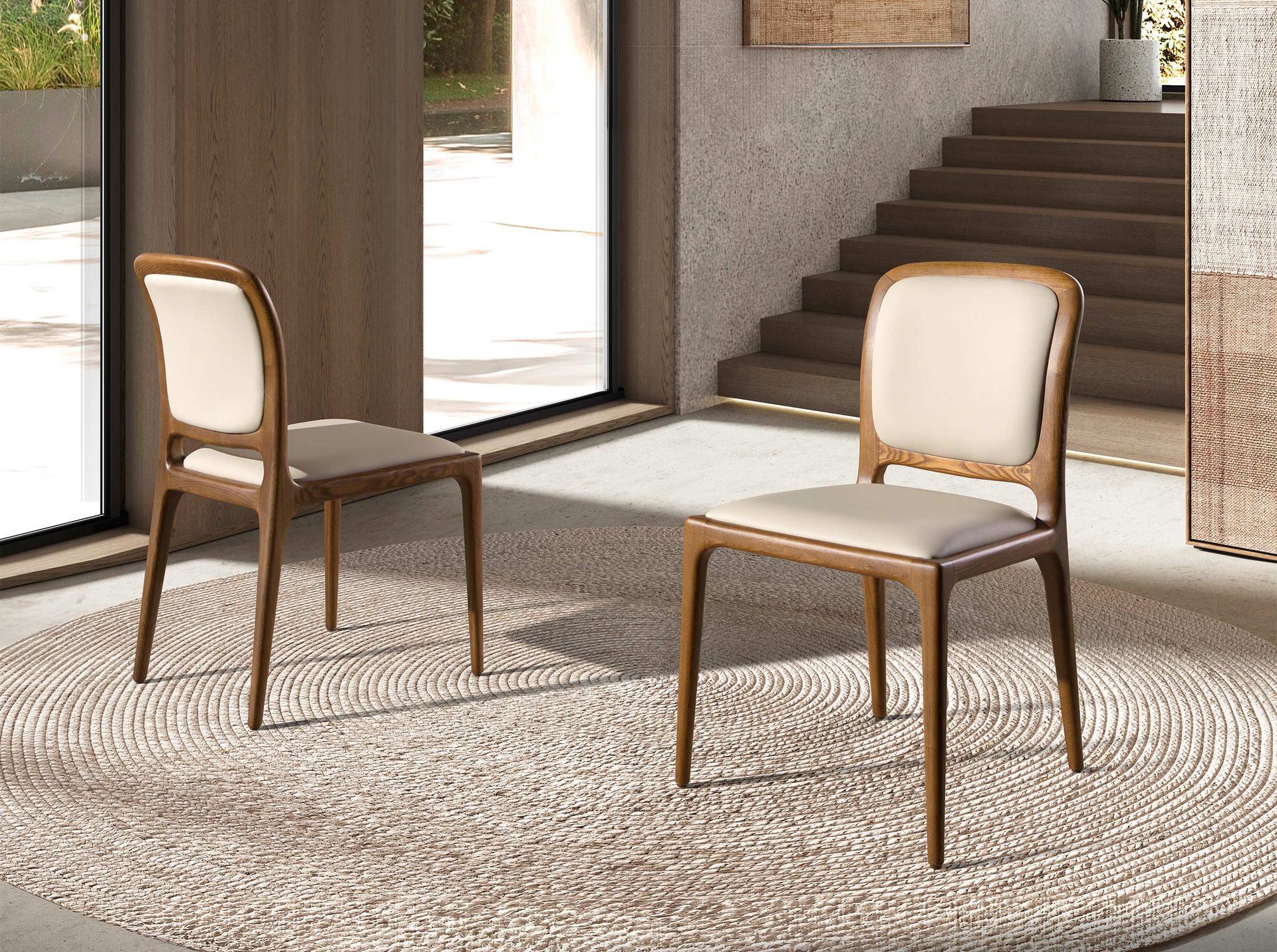 Стул 4169/CH-24075 из кремовой экокожи Angel Cerda