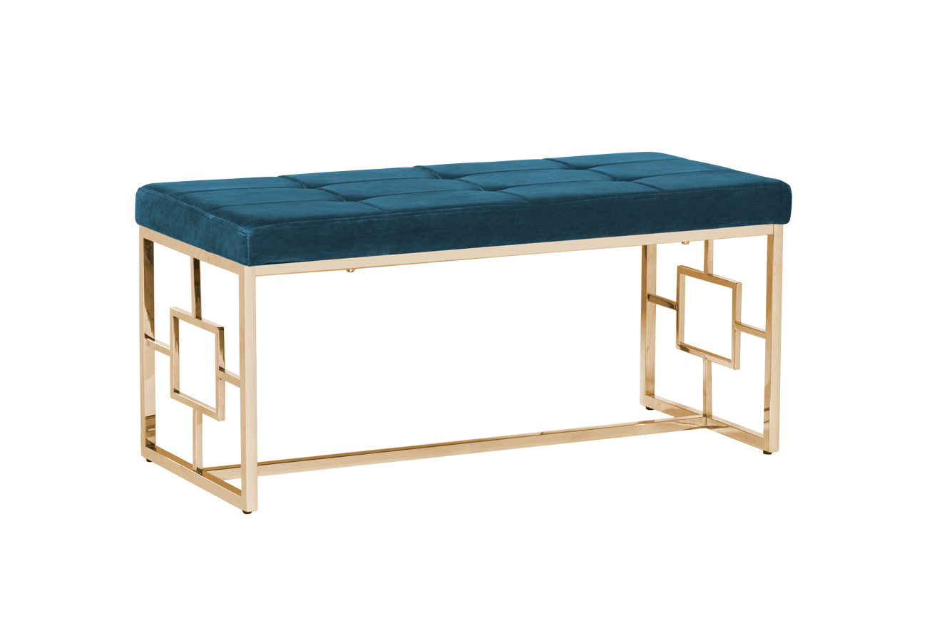 Банкетка велюровая изумрудная Garda Decor 47ED-BEN005GOLD-EM