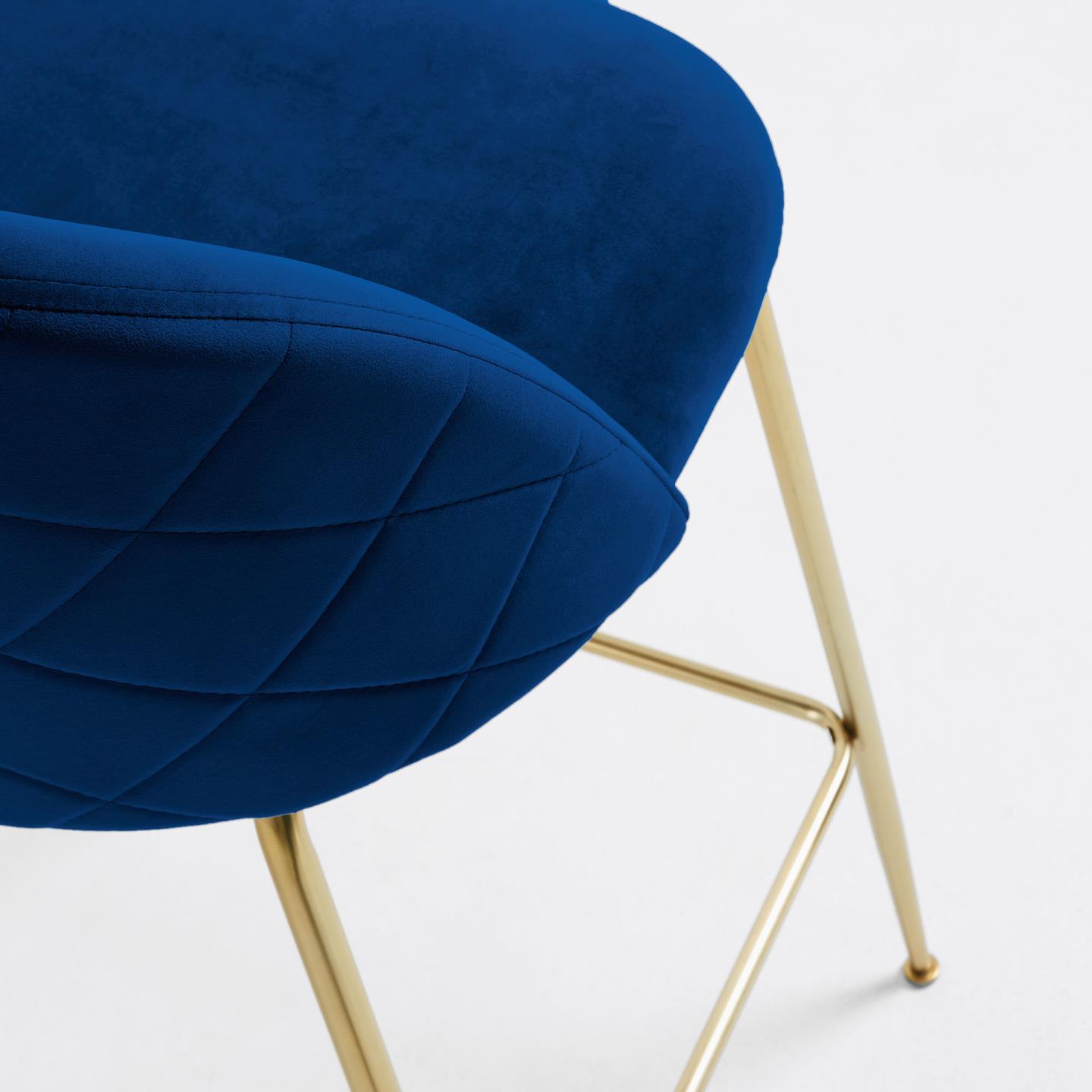 Барный стул Mystere синий бархат 76 см La Forma (ex Julia Grup)