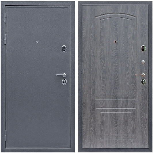 Дверь входная Graf Престиж Антик серебро / МДФ 6 мм ФЛ-138 Дуб Филадельфия графит