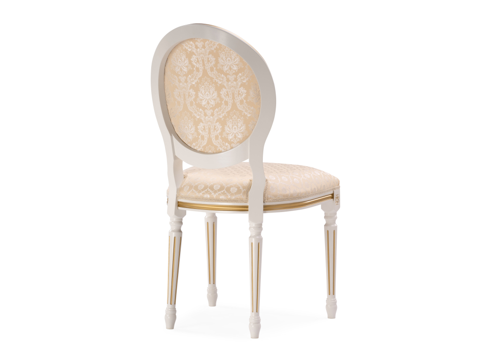 Стул деревянный Woodville Данте молочный с золотой патиной 406092