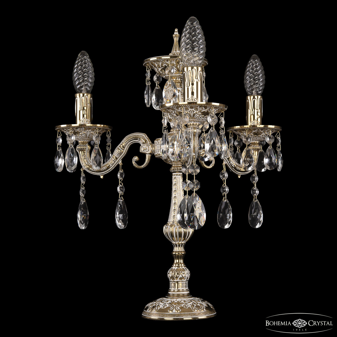 Настольная лампа бронзовая 7025L/3/125-43 A GW Bohemia Ivele Crystal