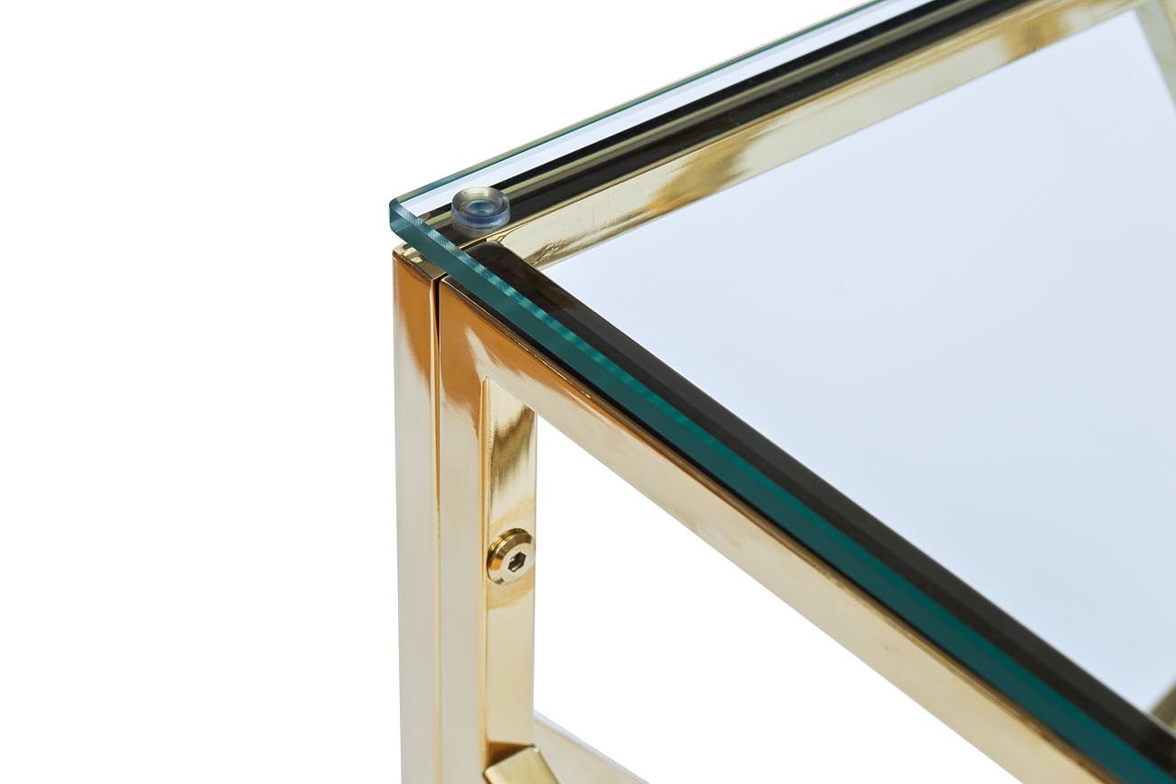 Консоль прозрачное стекло/золото Garda Decor GY-CST2051214GOLD
