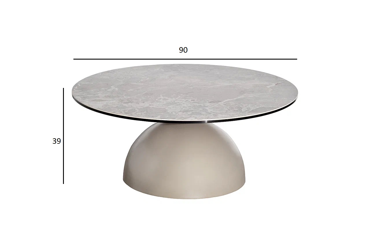 Стол журнальный, керамика Augustus Gray d90*39 Garda Decor 57EL-17011