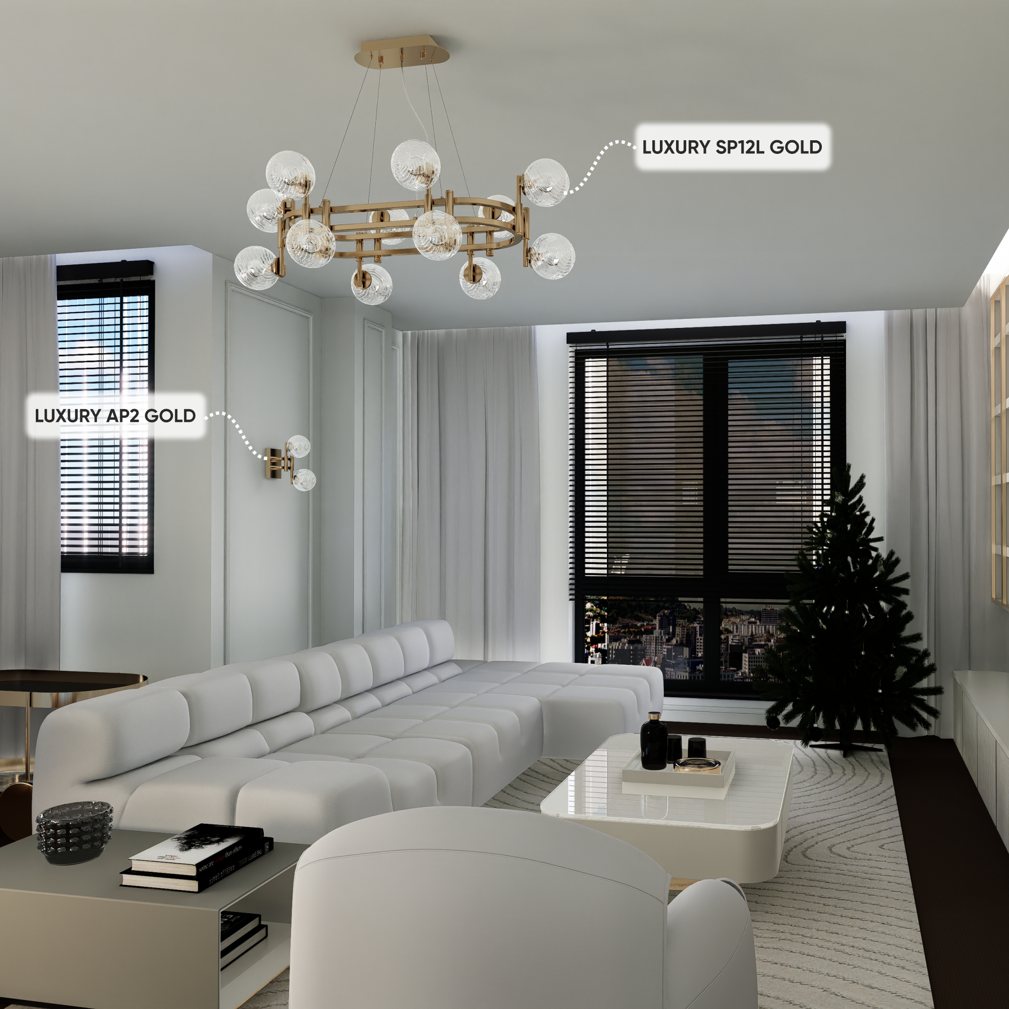 Люстра Crystal Lux LUXURY SP12L GOLD