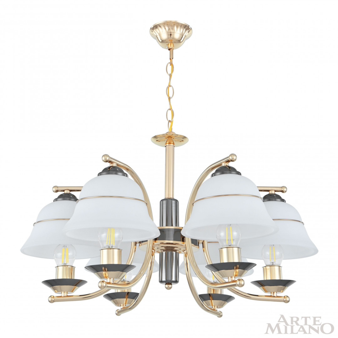 Люстра подвесная с плафонами 301240/6 Bk/Gd Arte Milano