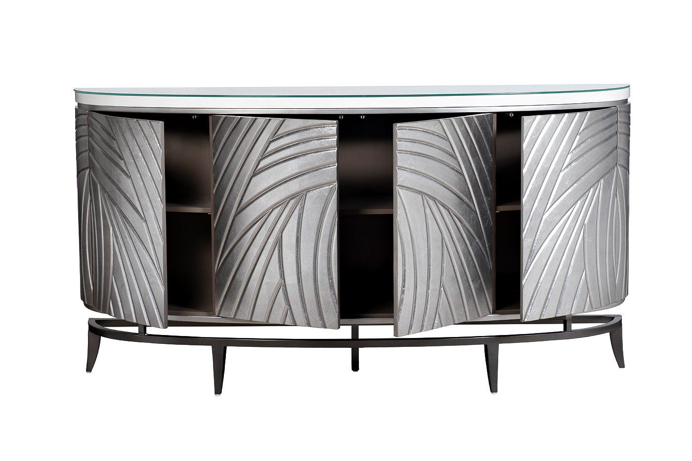 Комод серебристый с дверцами Garda Decor ART-2932 Комод серебристый с дверцами Garda Decor ART-2932