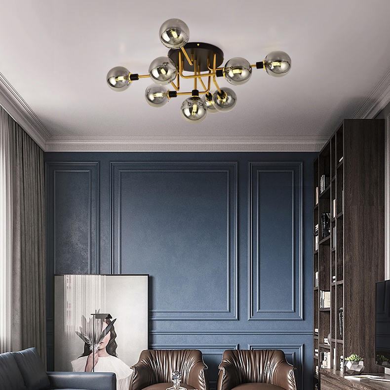 Подвесная люстра NEXO 9 Янтарь, Золото by ImperiumLoft