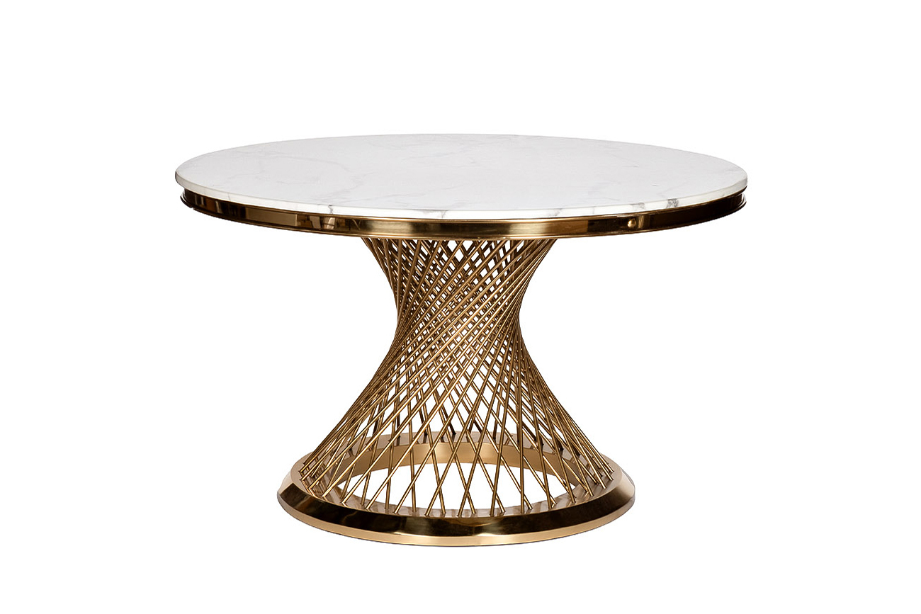 Стол обеденный круглый искусственный мрамор/золото Garda Decor 76AR-DT805
