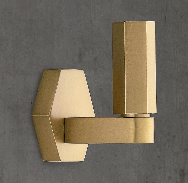 Крючок Restoration Hardware Lambeth Hex. Small Lac.Burnished Brass