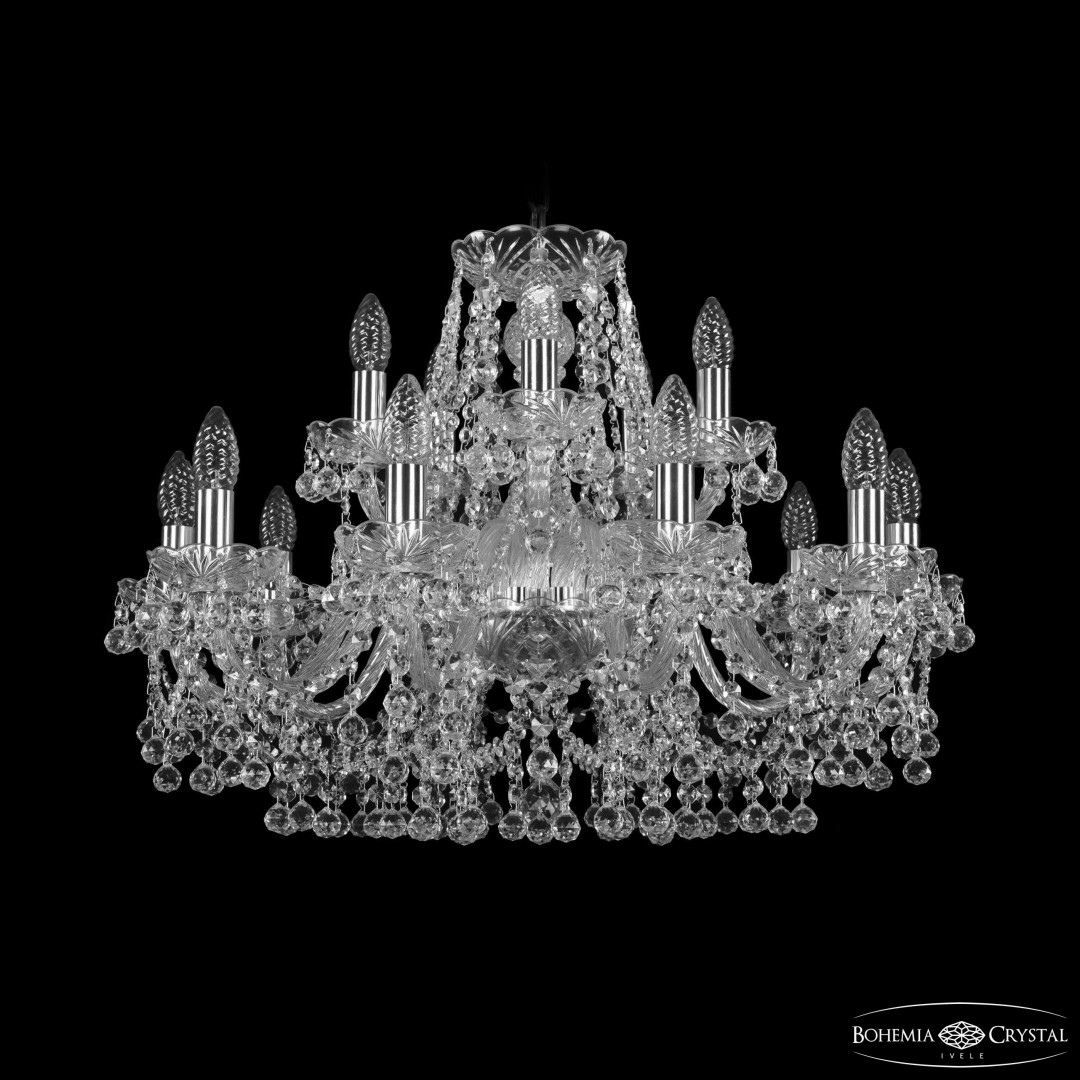 Люстра хрустальная 1409/10+5/240 Ni Bohemia Ivele Crystal