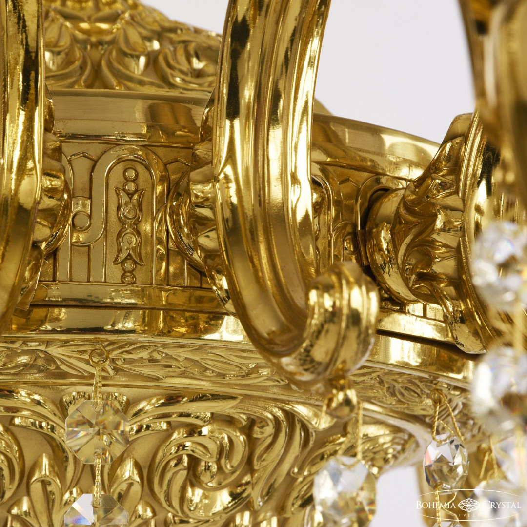 Люстра бронзовая с хрусталём 72101/16/360 B G