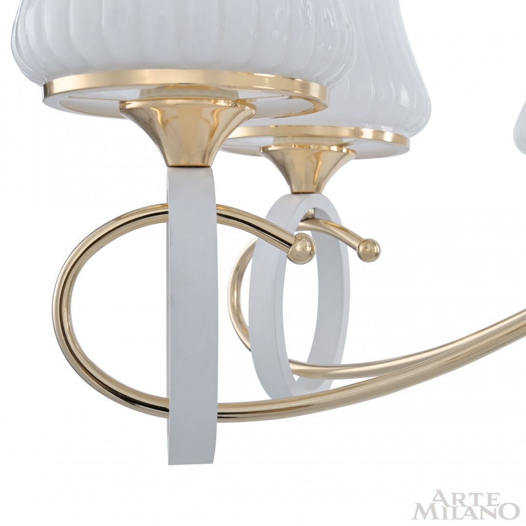 Люстра подвесная с плафонами 302387/8 Wh/Gd Arte Milano