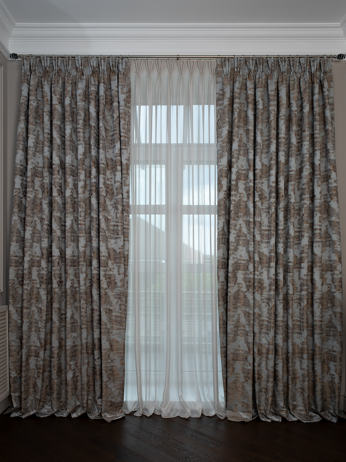 Портьера Bromley 275х260см голубая Garda Decor 121GD-00012