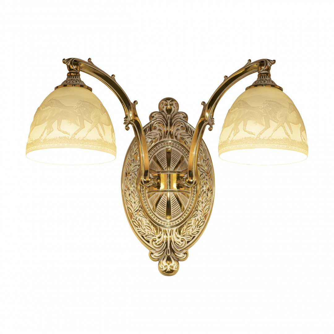 Бра бронзовые с хрусталём 7211B12/2/210 GW P1 D Horse