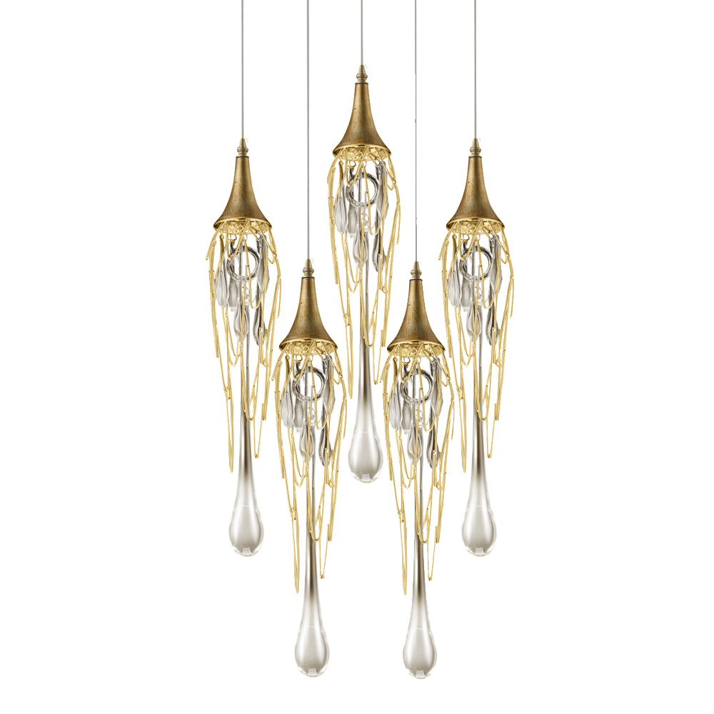 Подвесной светильник Delight Collection Goddess Tears 5R gold