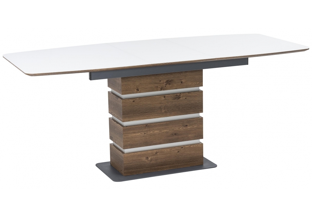 Стол стеклянный Woodville Фернан орех кантри / белый 462112