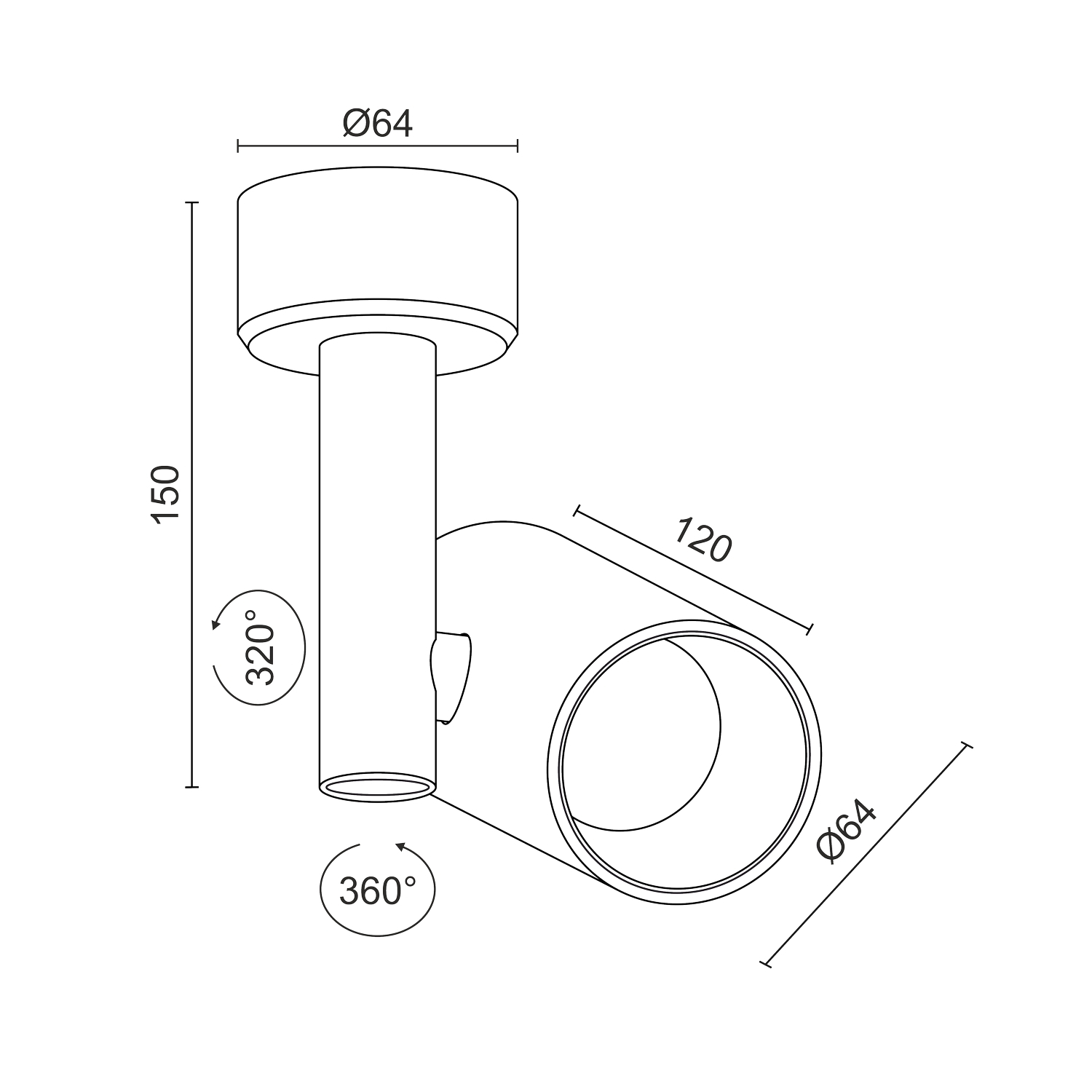 Накладной  светодиодный светильник Ledron CSU0609 Black-Grey