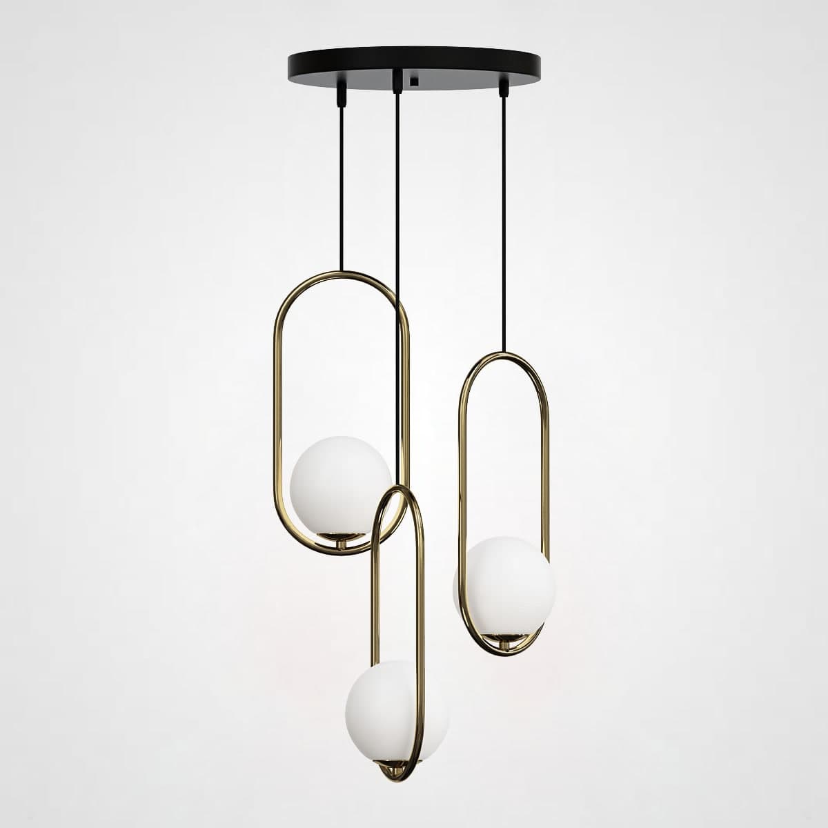 Подвесной светильник HOOP-TRIO Латунь, Эллипс S, Диск by ImperiumLoft