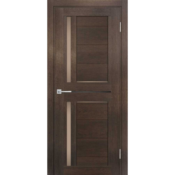 Межкомнатная дверь Graf ТЕХНО-804 бронза сатинат, черный лакобель Фреско (2000 х 700)