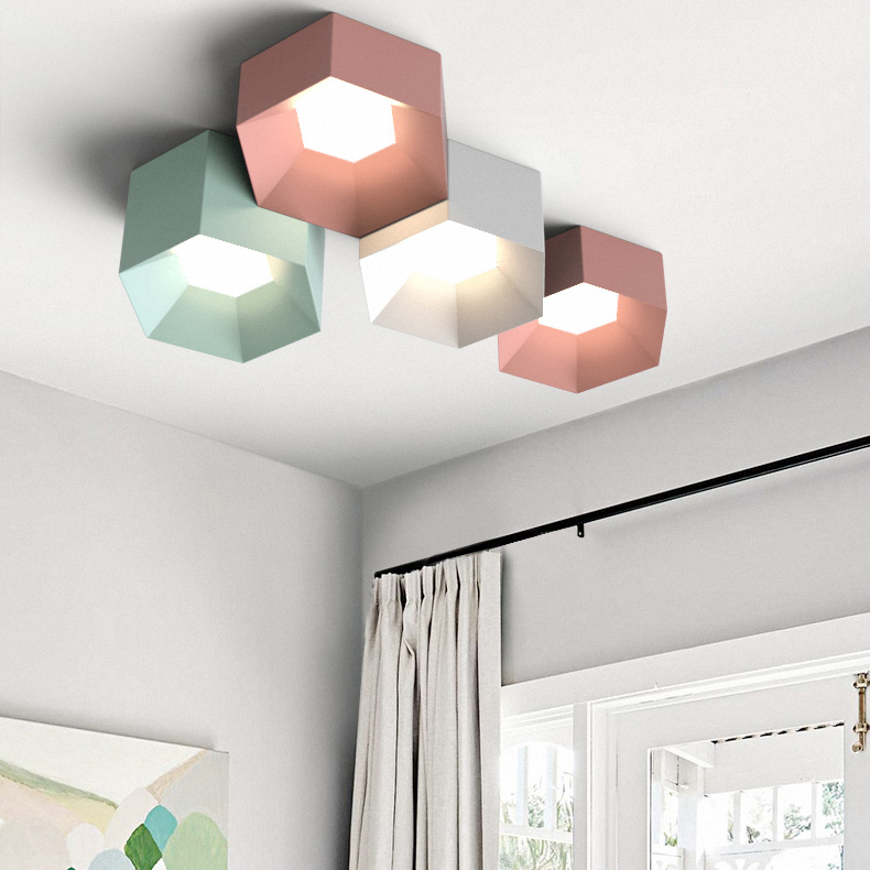 Потолочный светильник HEXAGON A H18 Light green by ImperiumLoft