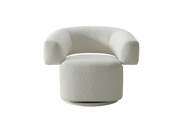 Кресло поворотное букле белое Garda Decor 87YY-23071