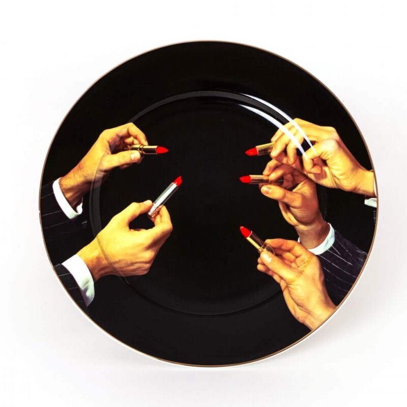 Тарелка Seletti Lipsticks Black 16914
