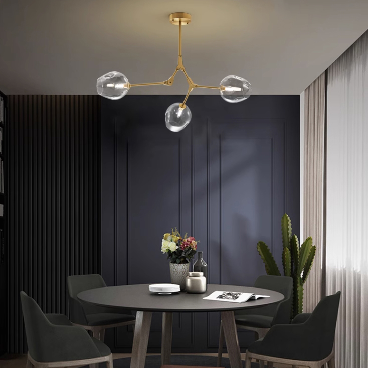 Люстра Адель Branching Bubble Chandelier L8 Brass Transparent by ImperiumLoft