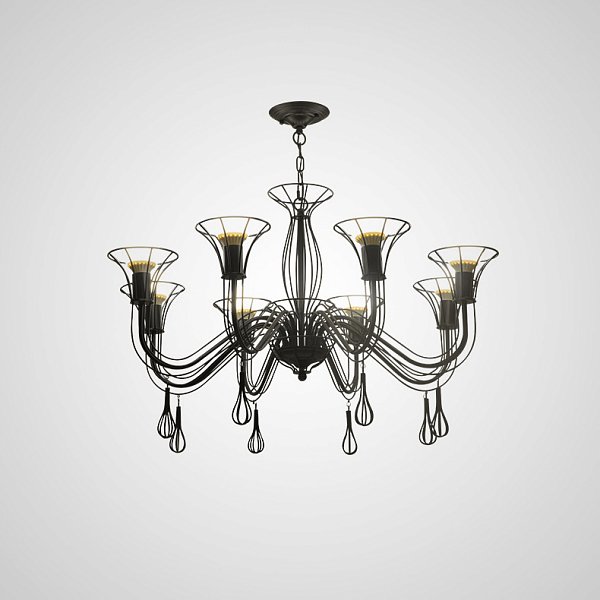 Подвесная люстра CAST 8 Black by ImperiumLoft