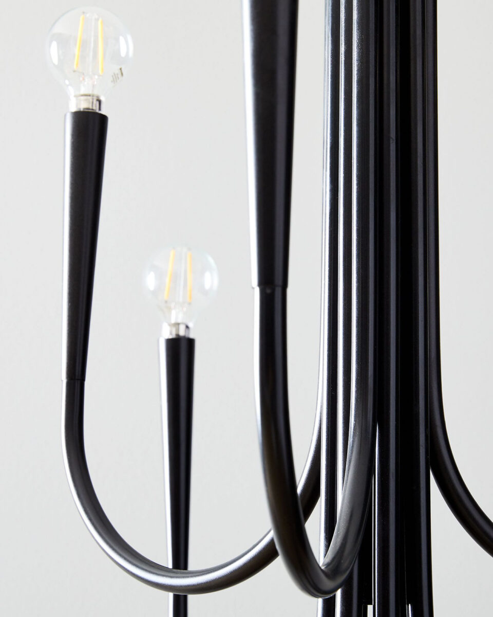 Чёрная люстра Свуп Louvre Home LHLCH240124XNP