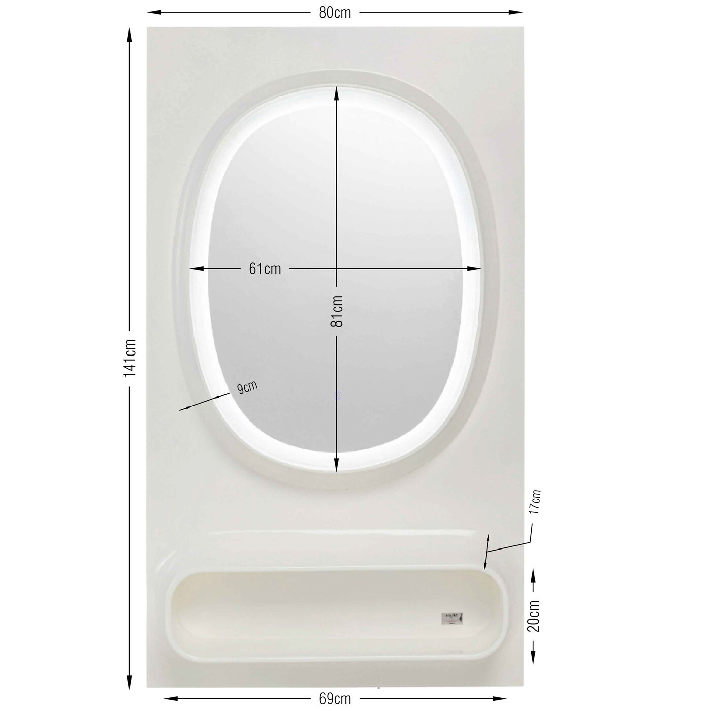 Зеркало настенное  KARE x Karim Rashid Aero LED White 80x141cm KARE 70841