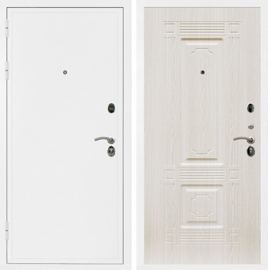 Дверь входная Graf Престиж Белая шагрень / МДФ 16 мм ФЛ-2 Дуб беленый