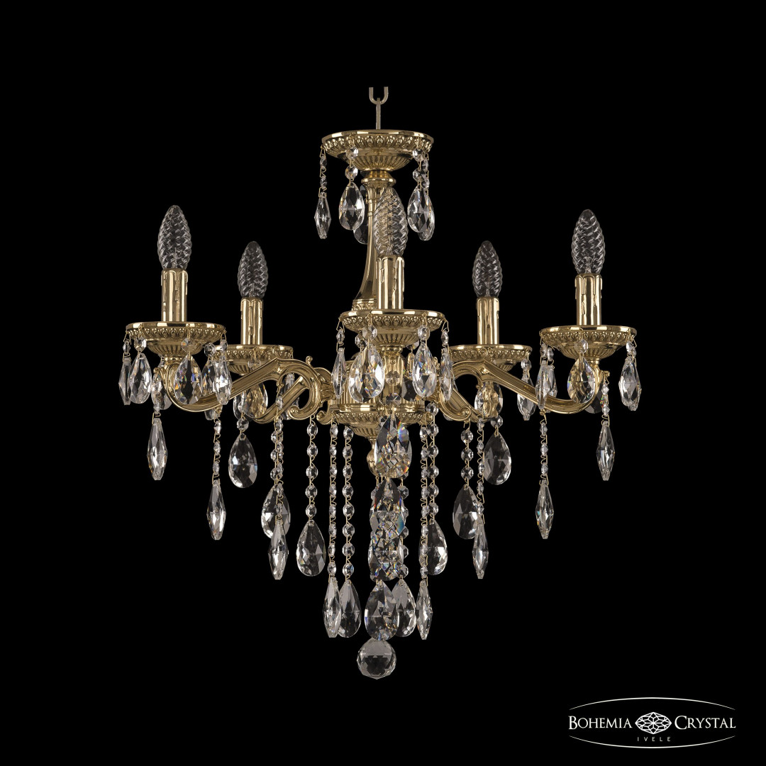 Люстра бронзовая с хрусталём 75102/5/175 B G