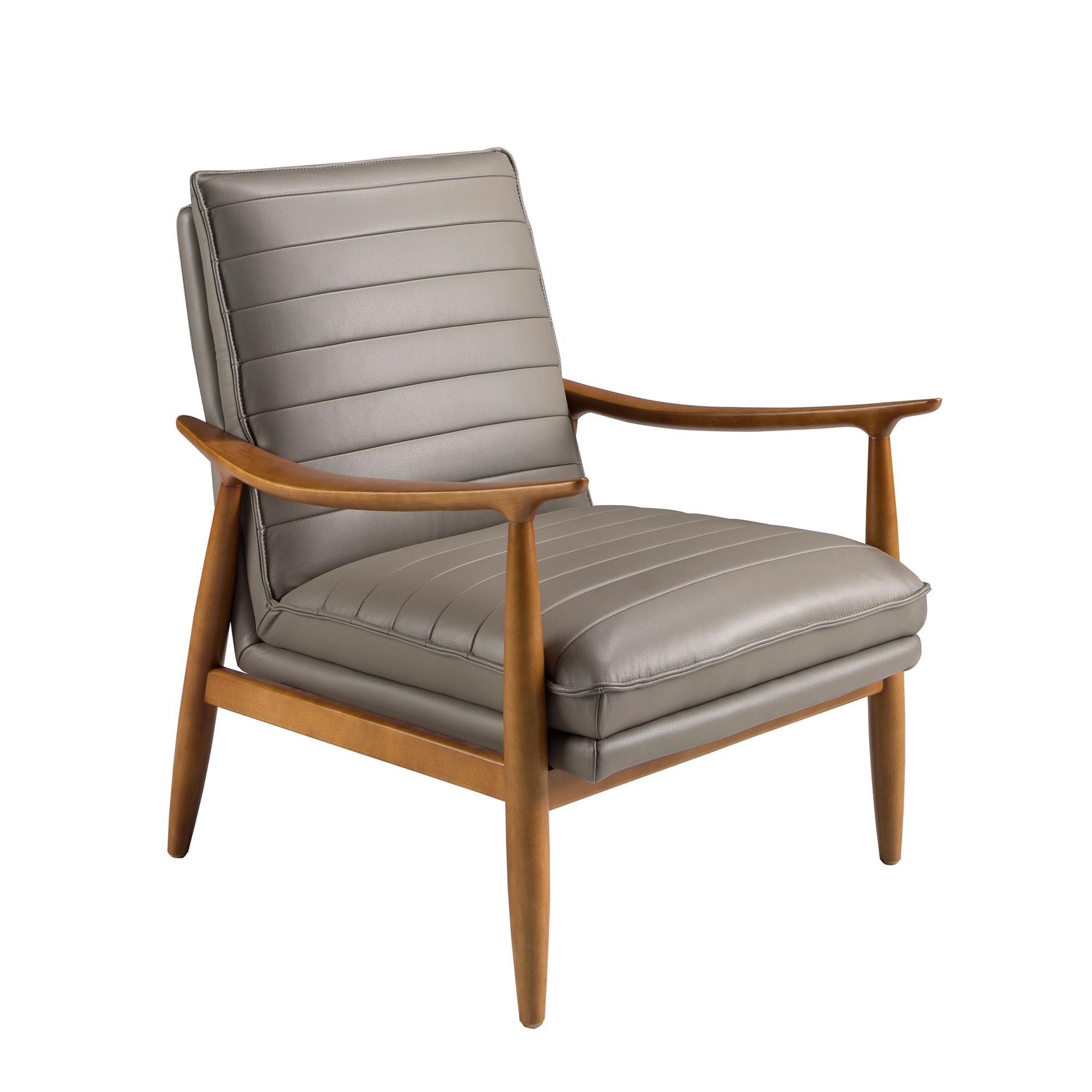 Кресло 5130/KFA1100-T541029 из серой кожи Angel Cerda