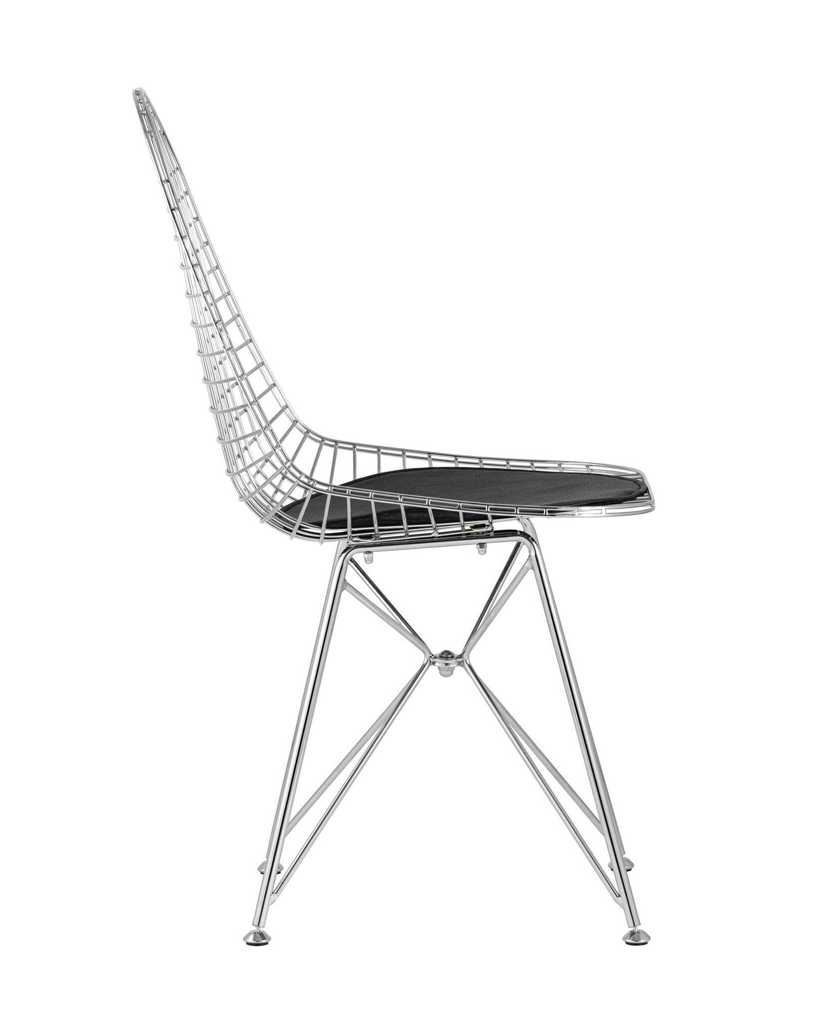 Стул обеденный Eiffel хромированный с черной подушкой Stool Group