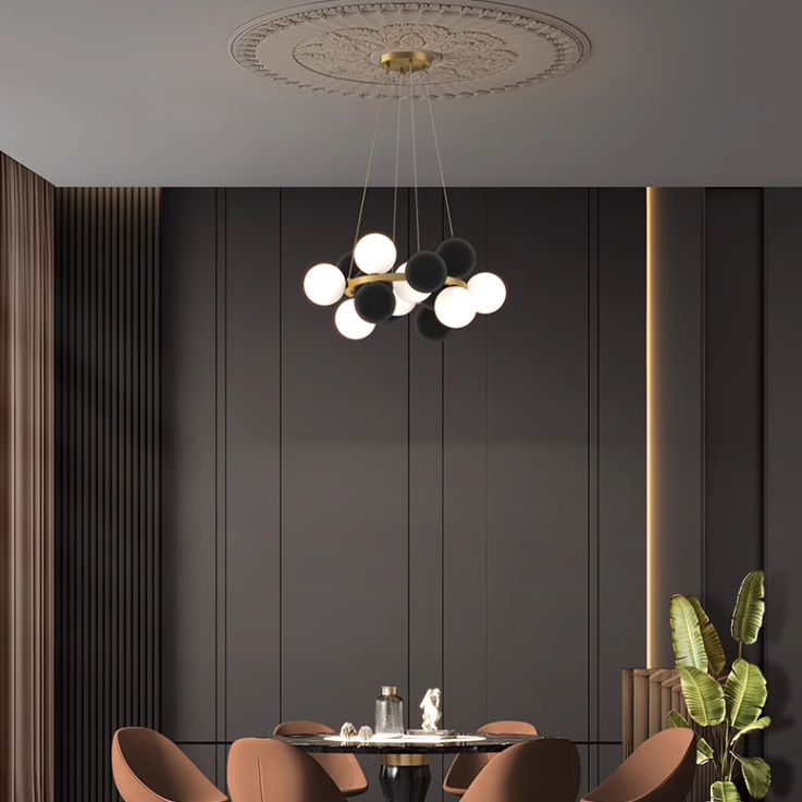 Кольцевые люстры и светильники LATTE D100 Black by ImperiumLoft