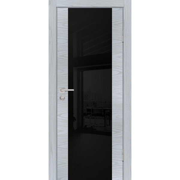 Межкомнатная дверь Graf P-7 черный лакобель Дуб скай серый (2000 х 900)