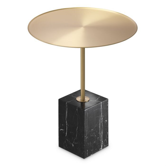 Приставной столик Eichholtz Cole brushed brass finish black marble 115544