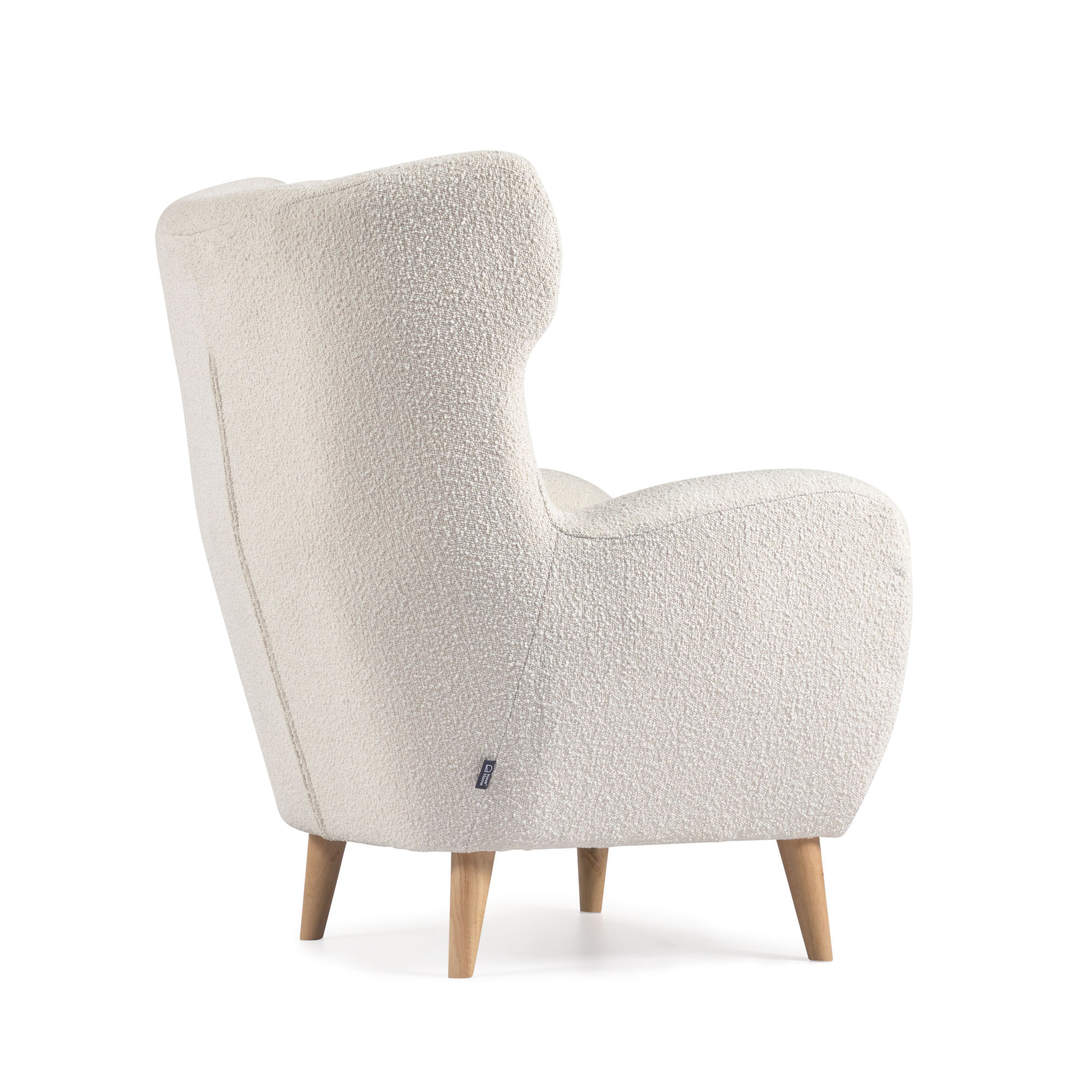 Patio Кресло из белого флиса с ножками из натурального каучука La Forma (ex Julia Grup)