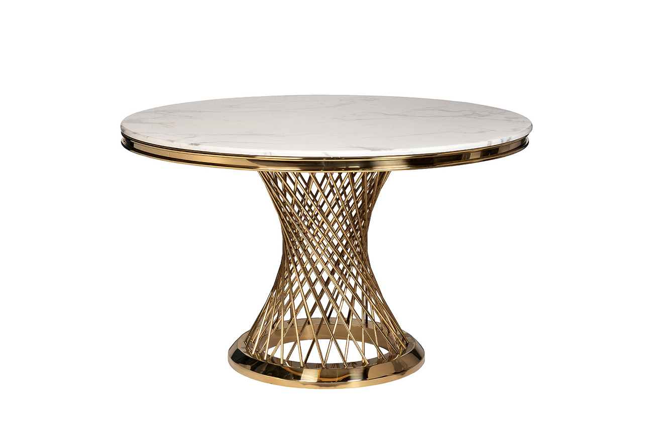 Стол обеденный Bianca Luna искусственный мрамор/золото Garda Decor 76AR-80551