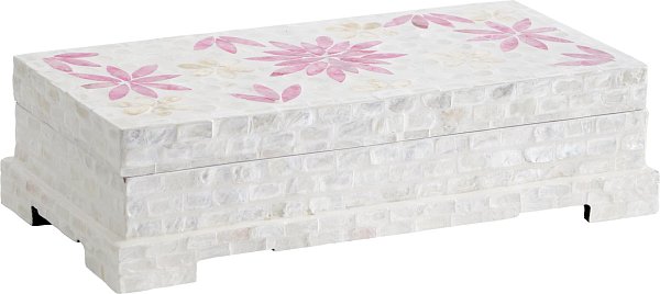 Шкатулка с отделкой раковинами устриц Glasar 67-003-W/2