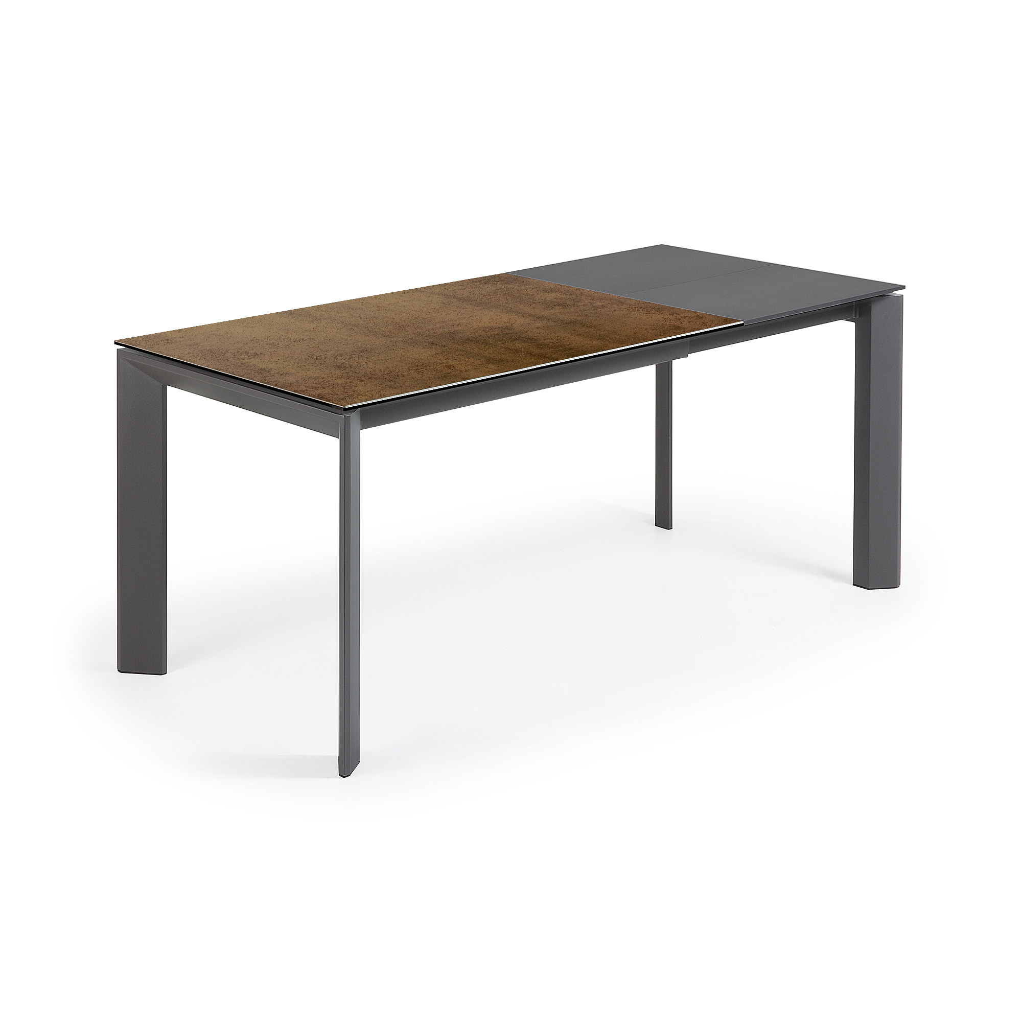 Стол Atta 120 (180) x80 антрацит, коричневый, керамика La Forma (ex Julia Grup)