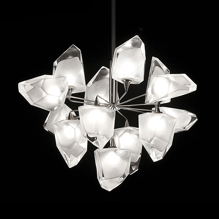 Люстра на штанге ICE 9 lamps Black by ImperiumLoft