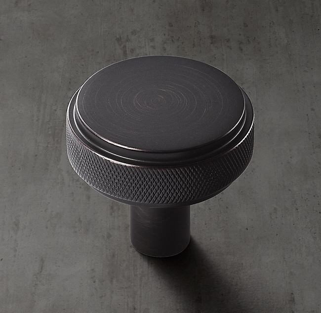 Ручка-кнопка Restoration Hardware Lambeth Knurled d.3.2 Bronze