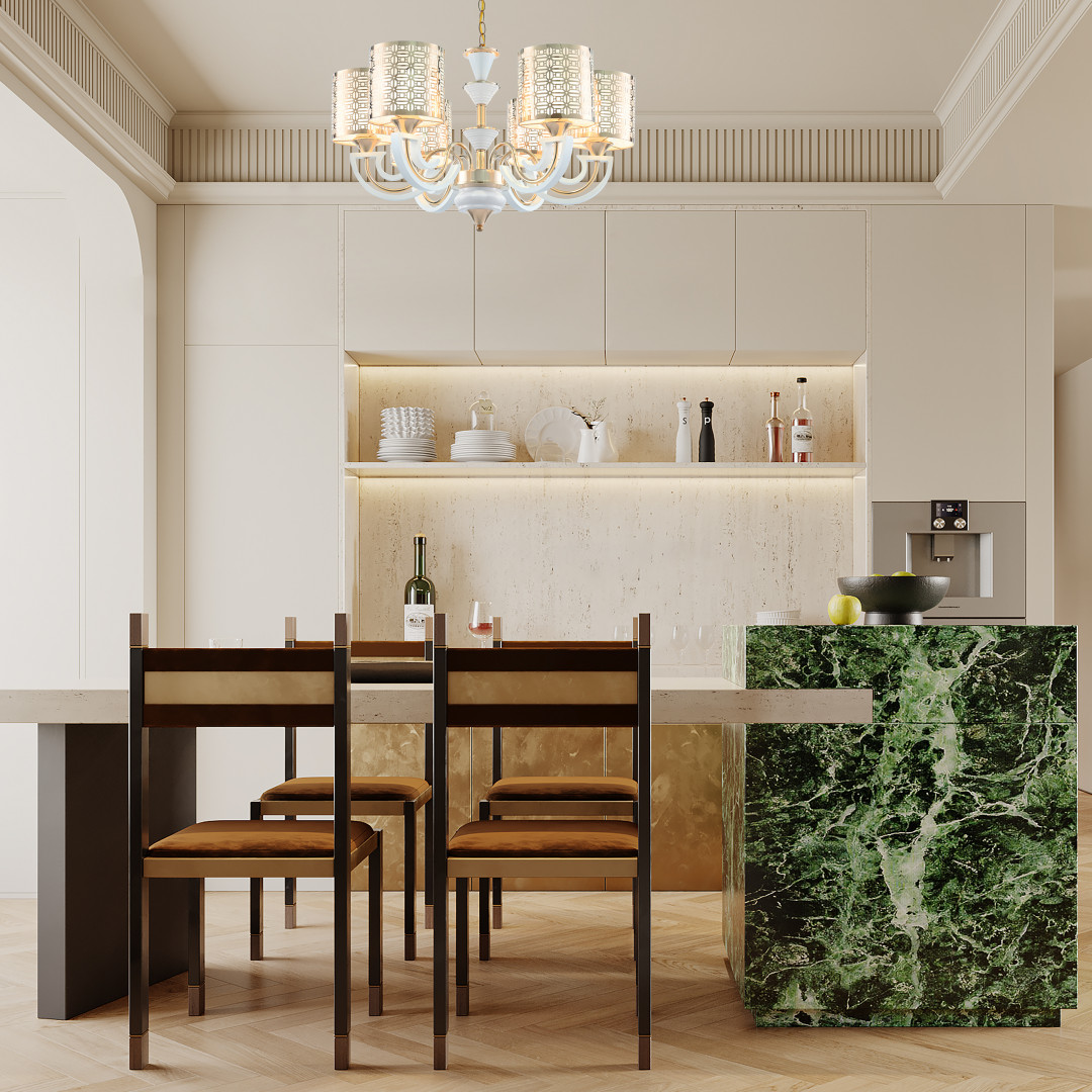 Люстра подвесная с плафонами 308857/6 Wh/Gd Arte Milano