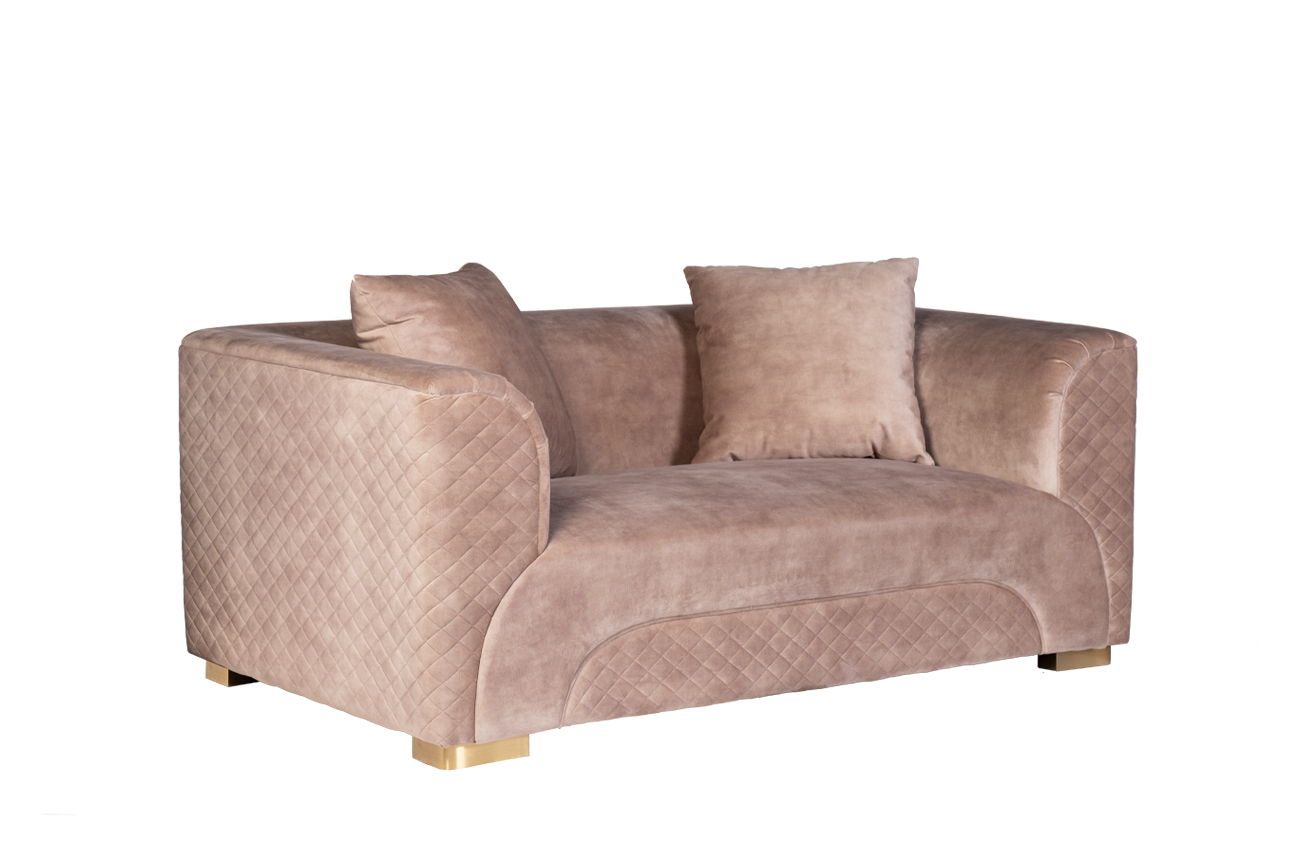 Диван двухместный велюровый бежевый Garda Decor 87YY-2047-2 BG